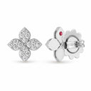 Belle Vante Princess Flower Earrings in 18kt White Gold with Diamonds