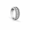 Belle Vante White Gold Channel-Set Ring with Diamond-Set Borders