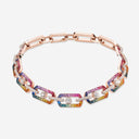 So Move Rainbow Diamond Necklace Pink Gold 12.20ct