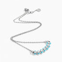 Belle Vante Tip-Top Diamond Necklace White Gold Sea Blue Chalcedony