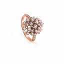 Belle Vante Pink Gold Cocktail Ring with Diamond Clusters