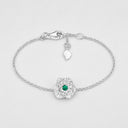 Belle Vante Medium White Gold Emerald Diamond Bracelet