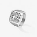 Move Titanium Pavé Signet Ring 0.35ct