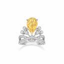 Belle Vante Aigrette Impériale Solitaire Ring Platinum Yellow Diamond 3cts