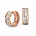 Belle Vante Art Deco Earrings in 18kt Rose Gold with Mother of Pearl and Diamonds
