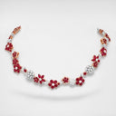 Belle Vante Folie des Prés Necklace in 18K Rose and White Gold with Rubies and Diamonds