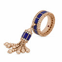 Belle Vante Art Deco Ring in 18k Rose Gold with Lapis Lazuli and Diamonds