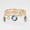 Belle Vante Medium Rose Gold Sodalite Dumortierite Turquoise Diamond Bracelet