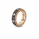 Belle Vante Venetian Princess Ring in 18k Rose Gold with Black and White Diamonds