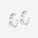 Move Classique Diamond Hoop Earrings White Gold 0.09ctw