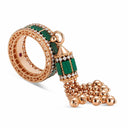 Belle Vante Art Deco Ring in 18k Rose Gold with Malachite and Diamonds