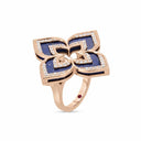 Belle Vante Venetian Princess Ring in 18k Rose Gold with Diamonds and Lapis