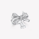 Belle Vante Tilda's Bow Classic Diamond Drop Ring White Gold