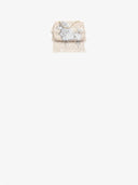 Belle Vante Flap Bag Glass Beads & Silver-Tone Metal Ecru, White & Black