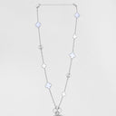 Belle Vante Magic Alhambra Transformable 15 Motifs Long Necklace in 18K White Gold