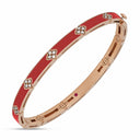Belle Vante Love in Verona Bangle with Coral Ceramic Enamel and Diamonds