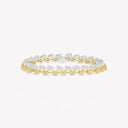 Belle Vante Pear Shape Yellow and White Diamond Bracelet White Gold