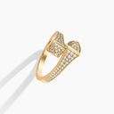 Belle Vante Cleo Full Diamond Midi Slim Ring Yellow Gold Diamond