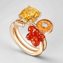 Belle Vante Medium Rose Gold Citrine Carnelian Diamond Ring