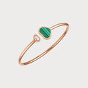 Happy Hearts Bangle Diamond Ethical Rose Gold Malachite