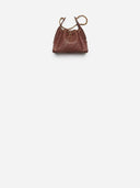 Belle Vante Small Hobo Bag Canvas, Calfskin & Gold-Tone Metal Ecru & Camel