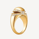 Cabochon Ring Belle Vante Ethical Yellow Gold Pavé Diamonds