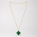Belle Vante Magic Alhambra 1-Motif Long Necklace in 18K Yellow Gold with Malachite