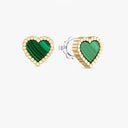 Belle Vante Yellow and White Gold Malachite Earrings