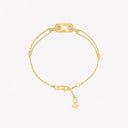 Belle Vante Pavé Diamond Small Fine Chain Bracelet Yellow Gold
