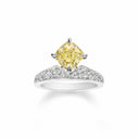 Belle Vante Joséphine Éclat Floral Solitaire Ring Platinum Yellow Diamond 2cts