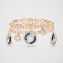 Belle Vante Medium Rose Gold Diamond Turquoise Sodalite Dumortierite Bracelet