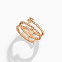 Belle Vante Cleo Lotus Full Diamond Twist Ring Rose Gold Diamond