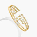 Belle Vante 18 Karat Gold Diamond Crown Hinged Bracelet