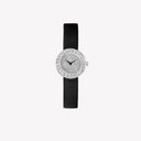 Belle Vante Spiral Watch Diamond Dial White Gold Black Satin Strap 23mm