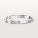 Belle Vante LOVE Classic Brushed White Gold Bracelet 6.1mm Width