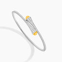 Belle Vante White Gold Diamond Slim Slip-On Bracelet