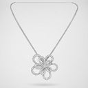 Belle Vante Flowerlace Clip and Pendant in 18K White Gold