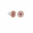 Belle Vante Pink Gold, Brown Diamond and Amethyst Earrings 10 mm