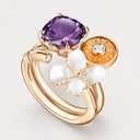 Belle Vante Medium Rose Gold Diamond Amethyst Spessartite Crystal Cocktail Ring