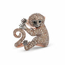 Belle Vante Cheeky Monkey Ring in 18kt Rose Gold with Brown Diamonds and Black Sapphires