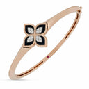Belle Vante Princess Flower Bangle with Diamonds and Black Jade