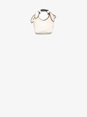 Belle Vante Maxi Hobo Bag Canvas, Calfskin & Wood Ecru & Camel