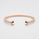 Belle Vante Medium Rose Gold Diamond Open Bangle Bracelet