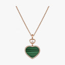 Happy Hearts Pendant Belle Vante Ethical Rose Gold Diamond Malachite