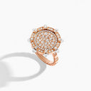 Belle Vante Tip-Top Diamond Statement Ring Rose Gold White Agate