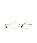 Belle Vante Oval Eyeglasses Metal & Imitation Pearls Light Gold