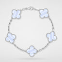 Belle Vante Vintage Alhambra 5-Motif Bracelet in 18K White Gold