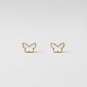Belle Vante Sweet Butterflies Earrings in 18K Yellow Gold with Mother-of-Pearl