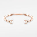 Belle Vante Medium Rose Gold Diamond Mother-of-Pearl Open Bangle Bracelet