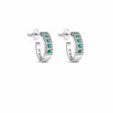 Belle Vante White Gold and Diamonds and Emeralds Earrings